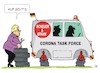 Cartoon: Corona Task Force (small) by JotKa tagged corona,pandemie,lockdown,impfen,testen,schnelltests,merkel,spahn,scheuer