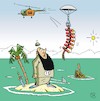 Cartoon: Nützliche Dinge (small) by JotKa tagged inselwitz,seenot,insel,terrorist,isis,bombe,sprengstoff,strandung,seenotrettung,sar,hubschrauber,meer,ozean,see,palmen,fallschirm