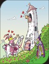 Cartoon: Rapunzel (small) by JotKa tagged rapunzel,märchen,prinzessin,prinz,böse,schwiegermutter,königin,haare,zöpfe,schere,gefängnis,schloss,schlüssel,turm,fahne,glatze,ritter,riegel,schwert,sattel,pferd,schimmel,reiter,rosen,legenden,fabeln,schleife,hüte,hut,liebe,sex,erotik,leidenschaft,schmer