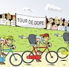 Cartoon: Tour de Dope (small) by JotKa tagged sport,radsport,freizeit,profisport,freizeitsport,doping,sieger,verlierer,kontrolle,tour,de,france,skandale
