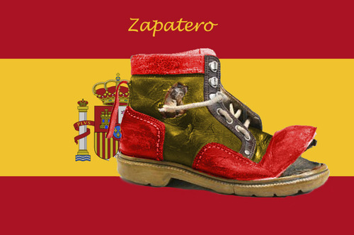 Cartoon: Zapatero (medium) by azamponi tagged zapatero,rajoy,spain