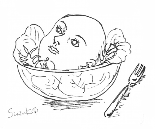 Cartoon: Kopfsalat (medium) by nbk11 tagged kopfsalat,scribble