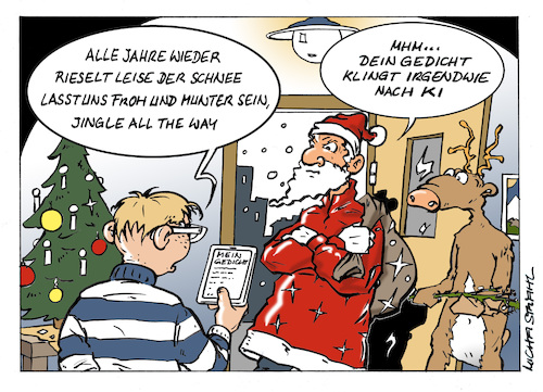 Cartoon: Weihnachtsgedicht (medium) by Micha Strahl tagged micha,strahl,weihnachtsmann,weihnachtsgedicht,ki,künstliche,intelligenz,ai,xmas,micha,strahl,weihnachtsmann,weihnachtsgedicht,ki,künstliche,intelligenz,ai,xmas