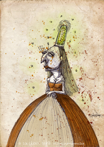 Cartoon: Lady Aluid (medium) by CIGDEM DEMIR tagged lady,woman,firefly