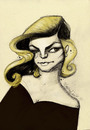 Cartoon: Lauren Bacall (small) by CIGDEM DEMIR tagged lauren bacall portrait cartoon caricature woman