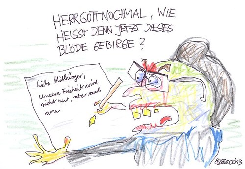 Cartoon: Abschreiben im Bundestag (medium) by Eggs Gildo tagged hindukusch,struck,maiziere,de,bundestag,mali,krieg