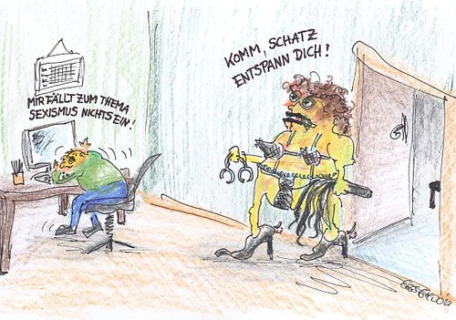 Cartoon: Problem mit dem Problem (medium) by Eggs Gildo tagged sexismus,problem