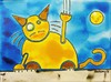 Cartoon: Nachbarskatze kommt zu Besuch (small) by Eggs Gildo tagged katze,nachbar,geist,geisterstunde,besuch