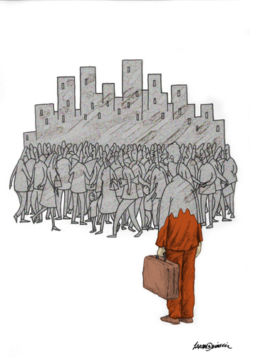 Cartoon: 4 (medium) by hakandemirci tagged immigration,adaptaion