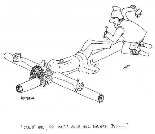 Cartoon: Kreuzigung (medium) by Frank Hoffmann tagged no,tag,