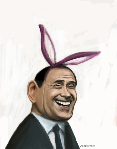 Cartoon: silvio berlusconi (medium) by AkinYaman tagged silvio,berlusconi