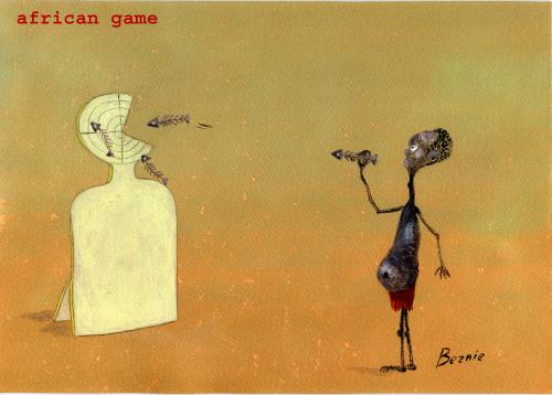Cartoon: African game (medium) by bernie tagged africa,hunger,poverty