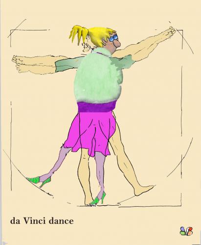 Cartoon: da Vinci dance (medium) by bernie tagged modern,art,