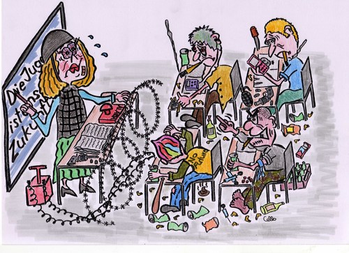 Cartoon: classroom (medium) by Marcello tagged classroom,school,future