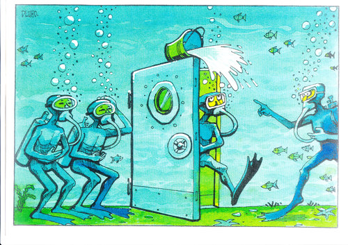 Cartoon: Diving Joke (medium) by Dluho tagged joke,illustration,illustrationen,wasster,tauchen,taucher