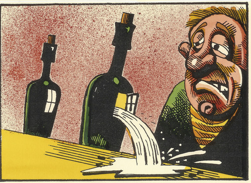 Cartoon: wine accident (medium) by Dluho tagged wine,alkohol,trinken,saufen,getränk,bar,kneipe,alkoholiker,abhängigkeit,wein,gesellschaft
