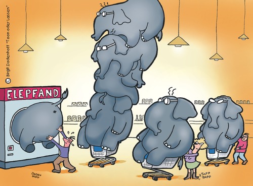 Cartoon: Elepfand (medium) by Dodenhoff Cartoons tagged elefant,pfand,wertstoffe,pfandautomat