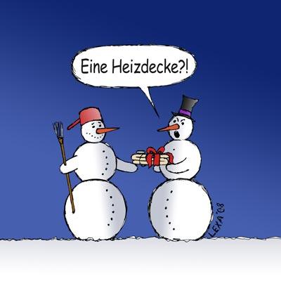 Cartoon: Eine Heizdecke (medium) by lexatoons tagged geschenk,schneemänner,schneemann,weihnachten,winter,gemein