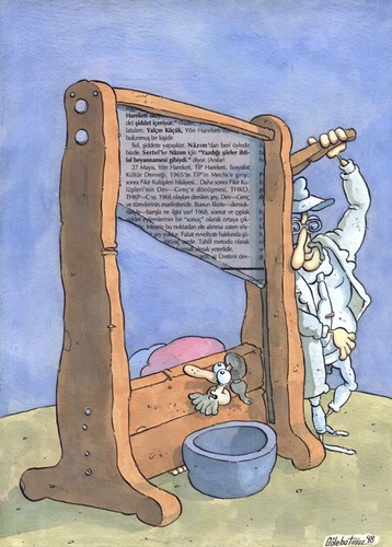 Cartoon: basina sansur (medium) by Gölebatmaz tagged basin,gazete,haber,baski,demokrasi,sansur