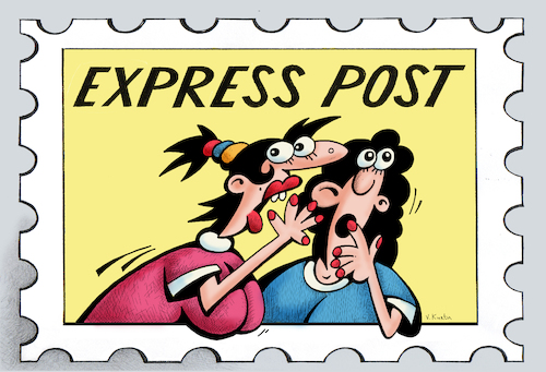 Cartoon: express post (medium) by kurtu tagged express,post,express,post