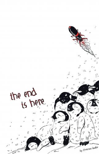 Cartoon: The End is Here_Cover (medium) by Penguin_guy tagged animals,tiere,penguins,pinguine,nebel,fog,atom,bomb,atombombe,thomas,baehr