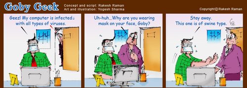Cartoon: Goby Geek (medium) by yogesh-sharma tagged computer,yogesh,sharma,it,virus