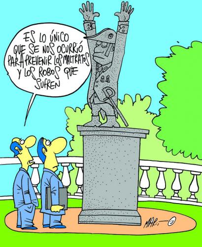 Cartoon: CUIDAR LOS MONUMENTOS (medium) by Mario Almaraz tagged dos,personas,ante,un,monumento