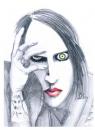 Cartoon: Marilyn Manson (small) by Mario Almaraz tagged manson 