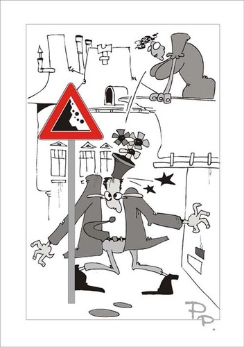 Cartoon: Traffic sign (medium) by paraistvan tagged sign,traffic,fall
