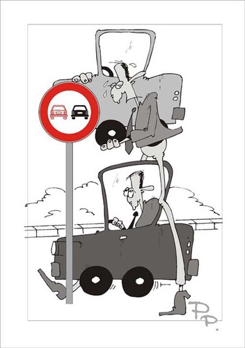 Cartoon: Traffic sign (medium) by paraistvan tagged sign,traffic,overhead,smart