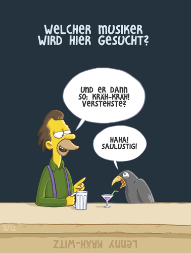 Cartoon: Neues aus der Wortspielfabrik (medium) by Tobias Wieland tagged simpsons,bar,kneipe,vogel,krähe,rabe,bier,wortspiel,kalauer