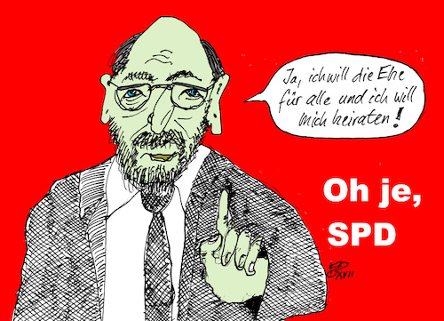 Cartoon: Ehe für alle (medium) by Marbez tagged ehe,spd,oh,je