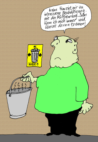 Cartoon: Mülltrennung (medium) by Marbez tagged mülltrennung,wegwerfmenschen,kulturstufe