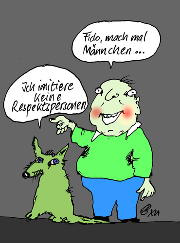 Cartoon: Respektspersonen (medium) by Marbez tagged respekt,menschen,abhängigkeit