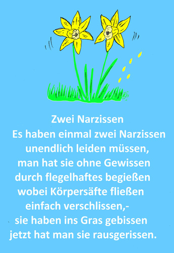 Cartoon: Zwei Narzissen (medium) by Marbez tagged ostern,narzissen,blumen