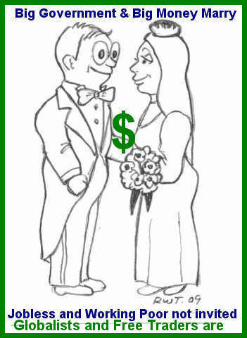 Cartoon: Obama marries big government to (medium) by ray-tapajna tagged big,government,money,obama,globalization,free,traders