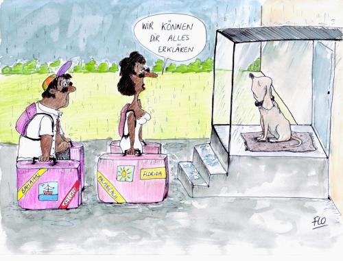 Cartoon: Urlaubsrückkehr (medium) by Flo tagged tier,hund,urlaub,