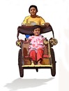 Cartoon: playing (small) by yan setiawan tagged becak