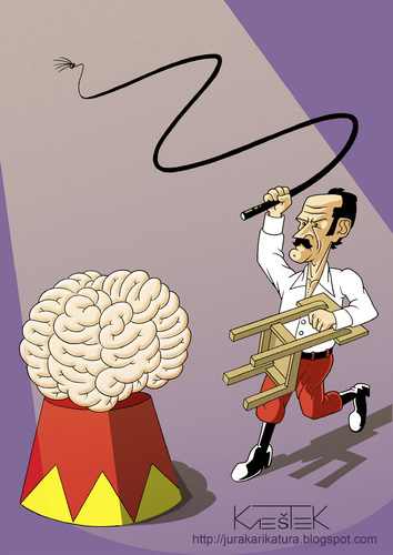 Cartoon: Dangerous Minds (medium) by Jura Karikatura tagged dangerous,minds,brain,gehirn