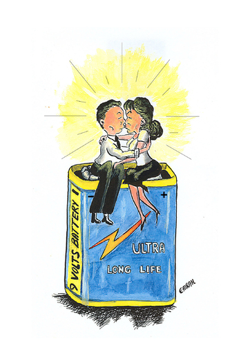 Cartoon: energy of love (medium) by emraharikan tagged love