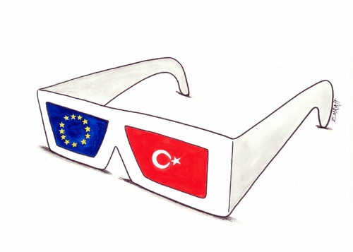 Cartoon: EU-TURKEY (medium) by emraharikan tagged turkey,eu