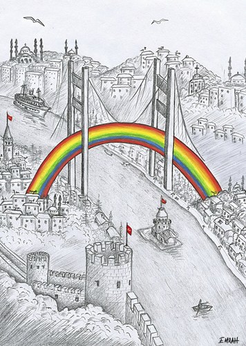 Cartoon: istanbul (medium) by emraharikan tagged istanbul