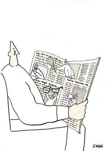 Cartoon: newspaper (medium) by emraharikan tagged newspaper