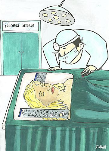 Cartoon: plastic surgery (medium) by emraharikan tagged plastic,surgery,photoshop