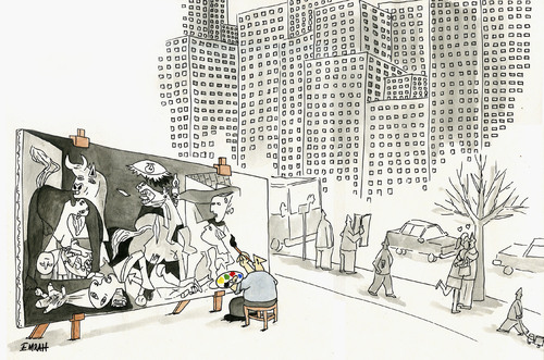 Cartoon: That is way of the world! (medium) by emraharikan tagged world,the,of,way,war,guernica