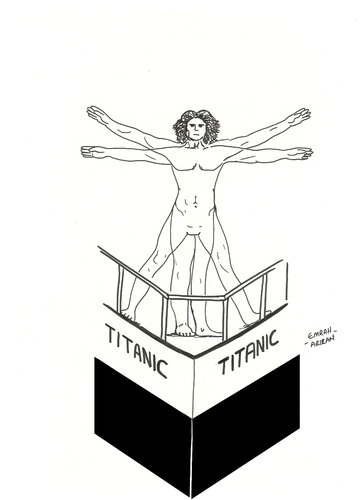 Cartoon: titanic (medium) by emraharikan tagged titanic