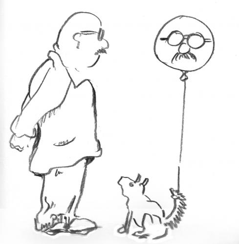 Cartoon: alleinunterhalter (medium) by daPinsli tagged balloon,man,dog