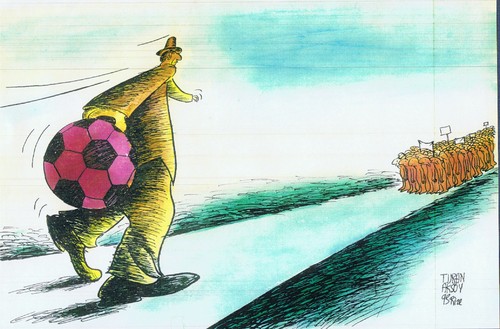 Cartoon: football (medium) by caricaturan tagged football