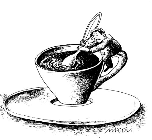 Cartoon: a great coffee (medium) by Medi Belortaja tagged cup,coffee,man