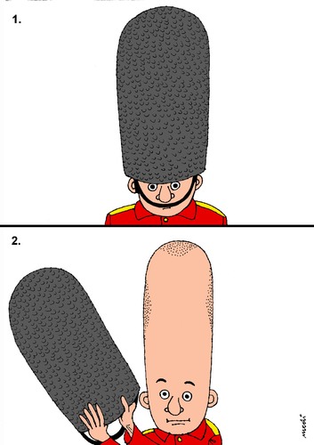 Cartoon: adaptation (medium) by Medi Belortaja tagged head,soldier,guard,britain,adaptation
